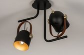 Lumidora lampe de plafond 74153-2 Lumières - E14 - Zwart - Or - Métal