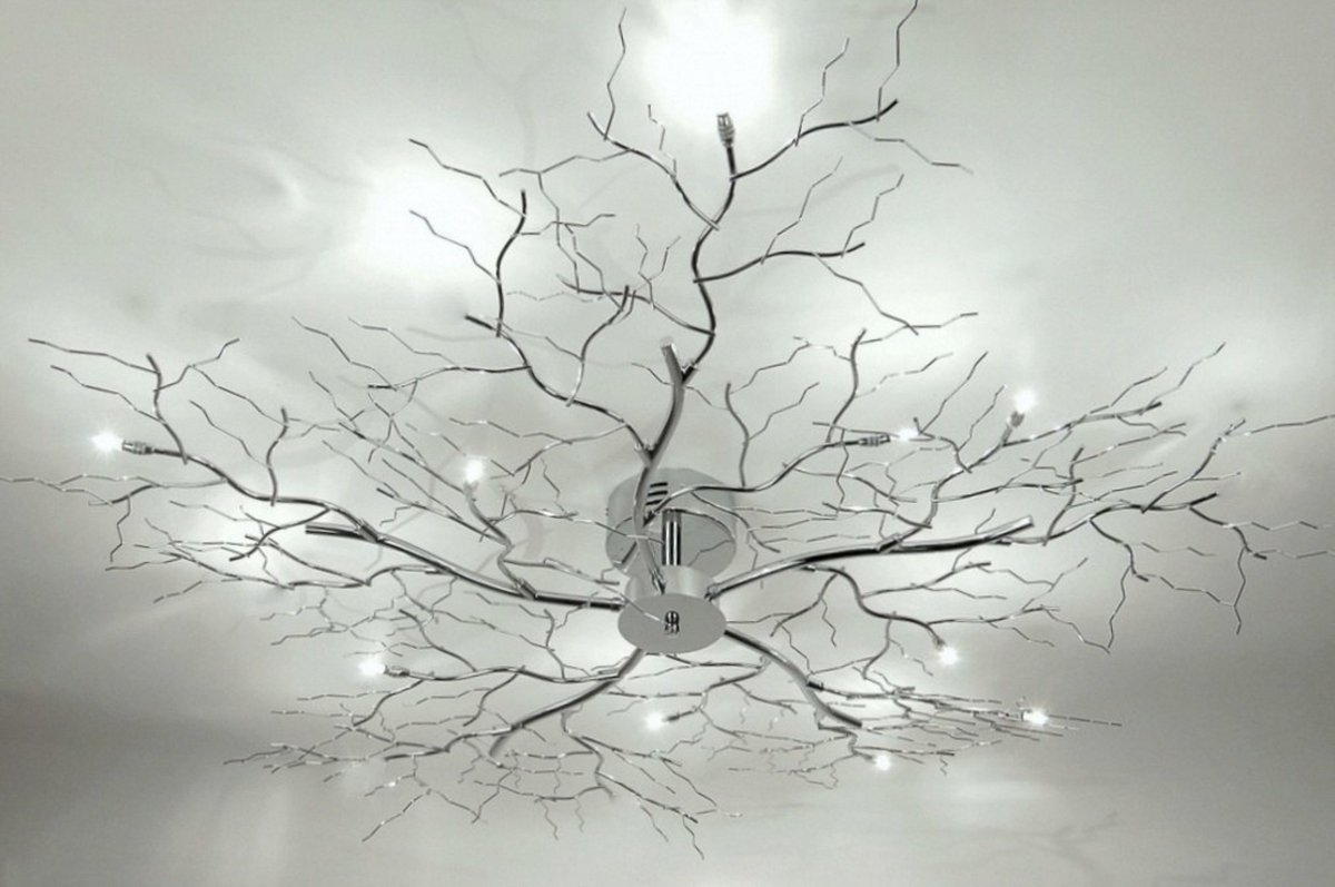 Lumidora Plafondlamp 70465 - Plafonniere - VARANASI - 10 Lichts - G9 - Chroom - Metaal - ⌀ 100 cm
