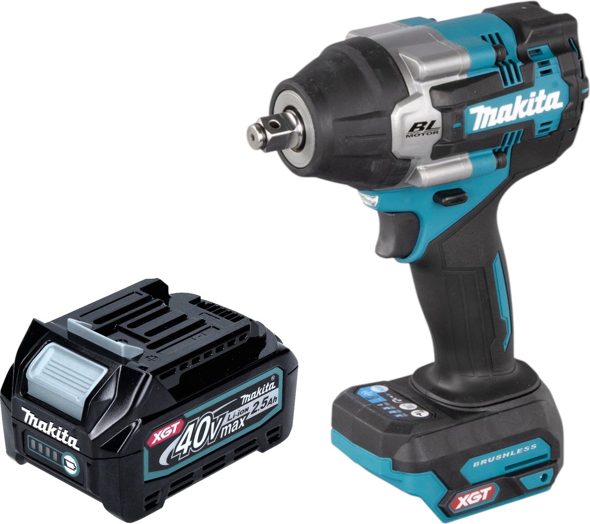 Makita TW 007 GD1 Accu-slagmoersleutel 40 V max. 760 Nm 1/2'' borstelloos + 1x oplaadbare accu 2,5 Ah - zonder oplader