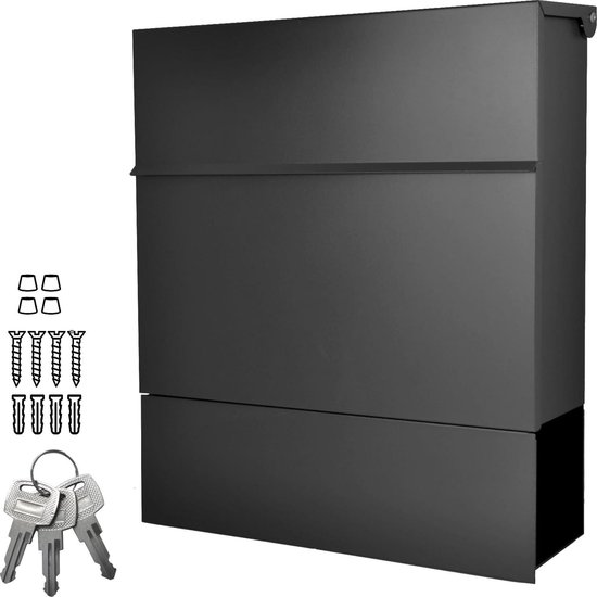 ALSTEN TECH Designer Brievenbus Wandbrievenbus Zonder Krantenrol Krantenvak Antracietgrijs Mat Ral 7016 A4 C4 Geschikt 1716057622