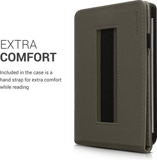 kwmobile hoes geschikt voor Kobo Clara BW / Colour - Cover voor e-reader in grijs - Stengels en Vlinder design van kwmobile — afbeelding 5