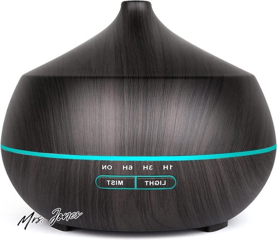 Ultrasone aroma etherische oliën diffuser: 400 ml geurverspreider aromatherapie vernevelaar geurlamp met 7 kleuren licht - hout lucht luchtbevochtiger BPA-vrij voor slaapkamer woning kantoor - wit