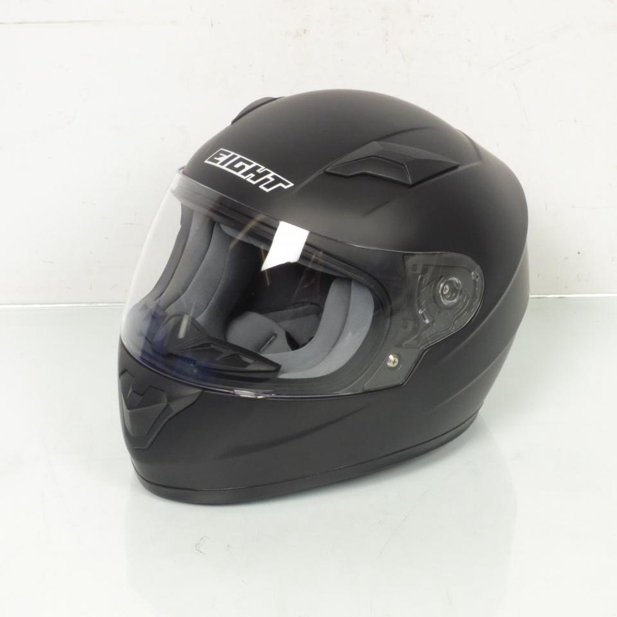Casque intégral moto route pour enfant Eight Seeker S446 taille S 47-48cm noir