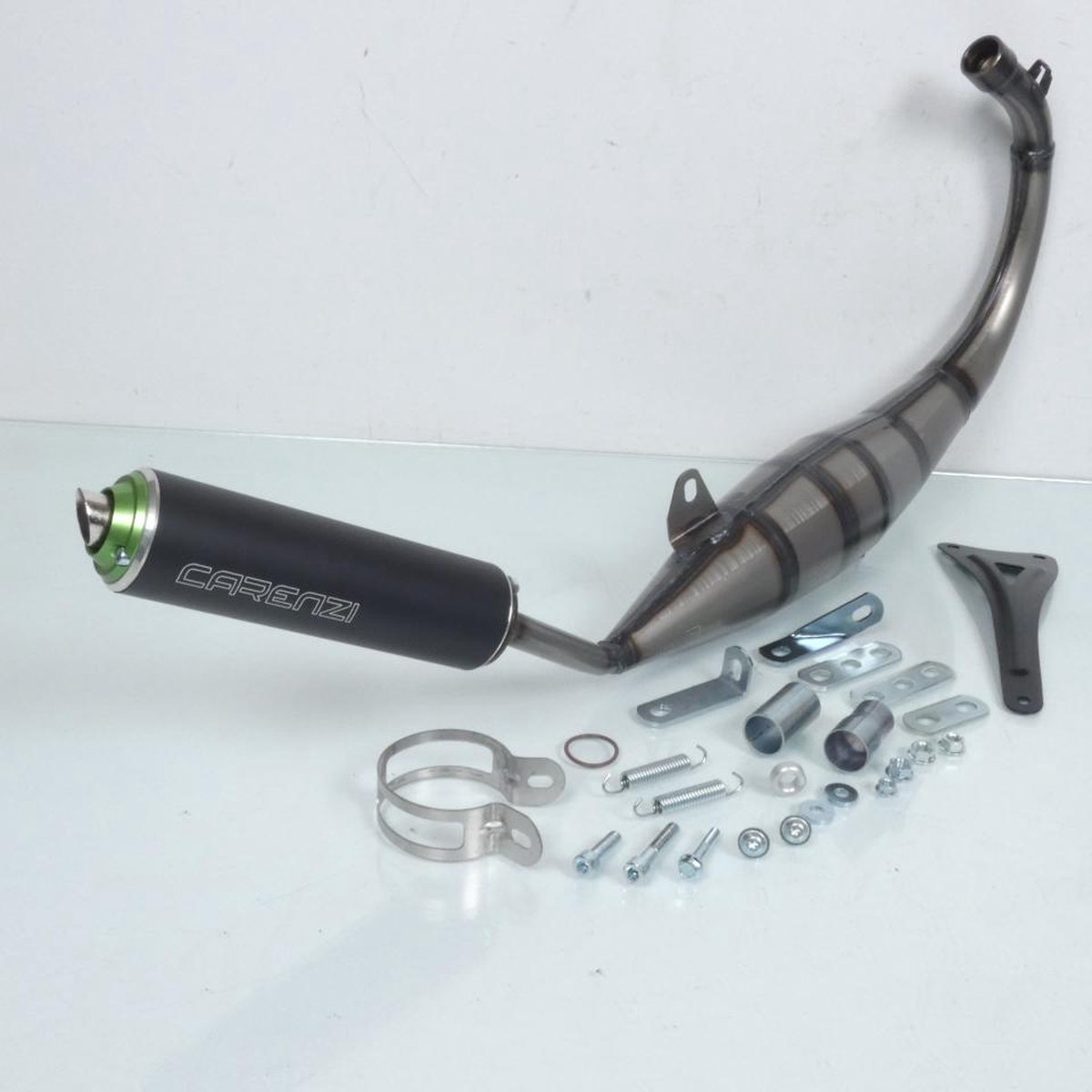 Pot d'échappement de détente Carenzi Daemon Evo pour moto Minarelli 50 AM6 Neuf
