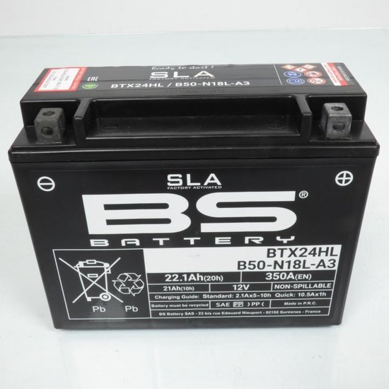 SLA BS onderhoudsvrije motoraccu 12V 22,1Ah YTX24HL voor Harley-Davidson 1340 FLT 1980-1982
