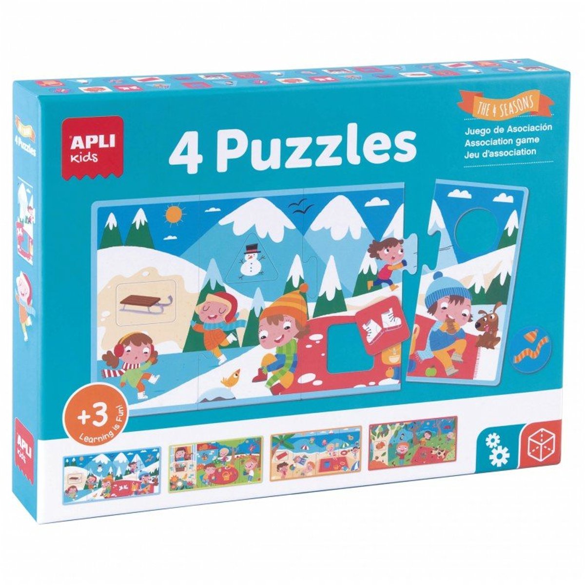 APLI Kids puzzel zoek en vind seizoenen - educatief karton speelgoed.
