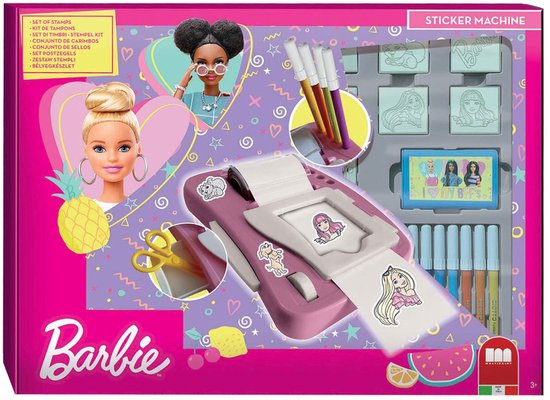 Multiprint Barbie stickermachine set knutsel speelgoed creatief.