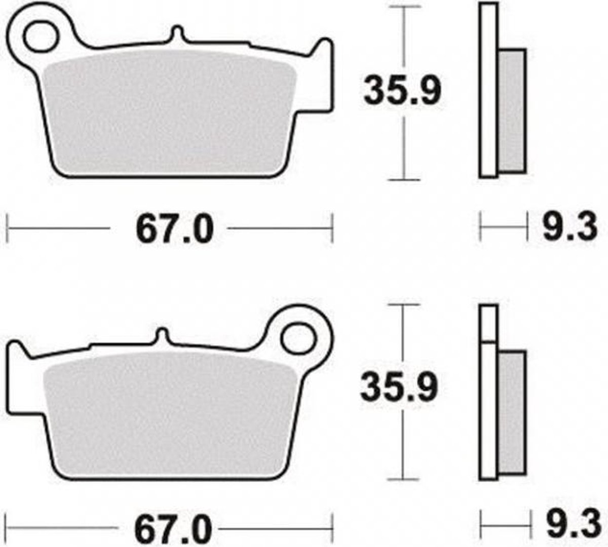 remblok rem voor motor gas 250 ec-f enduro 4t 2012 tot 2015 ar nieuw