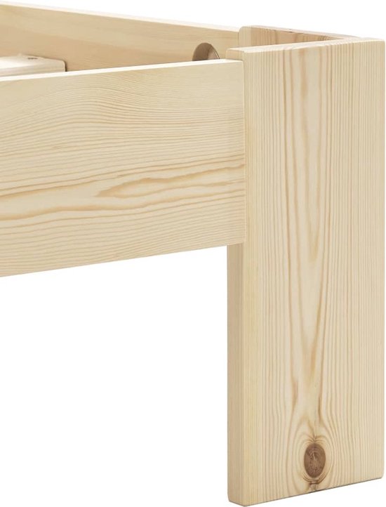 The Living Store Cadre de lit Bois de pin 140x200 cm - Naturel - Solide et durable
