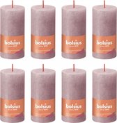 8 pièces Bolsius vieux rose bougies pilier rustique 100/50 (30 heures) Eco Shine Ash Rose