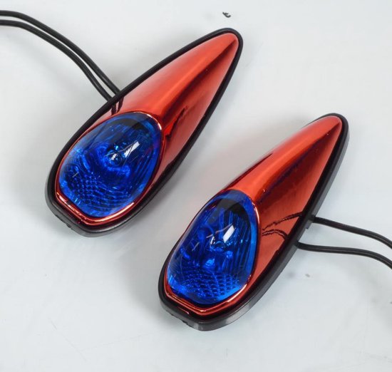 Clignotant Universel Goutte D'eau Style Carbone Avec Ampoule Bleue - Pour Moto Et Scooter