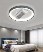 Bol.com SUMOH® Bladloze Plafondventilator Blauw – Plafondlamp – Sterrenlamp Dimbaar LED met Kleurenstanden – Timerfunctie Stil G... aanbieding