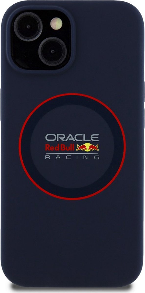 Red Bull Racing Silicone Red Ring Back Cover hoesje met MagSafe voor Apple iPhone 14 - Donkerblauw van Red Bull Racing — afbeelding 4