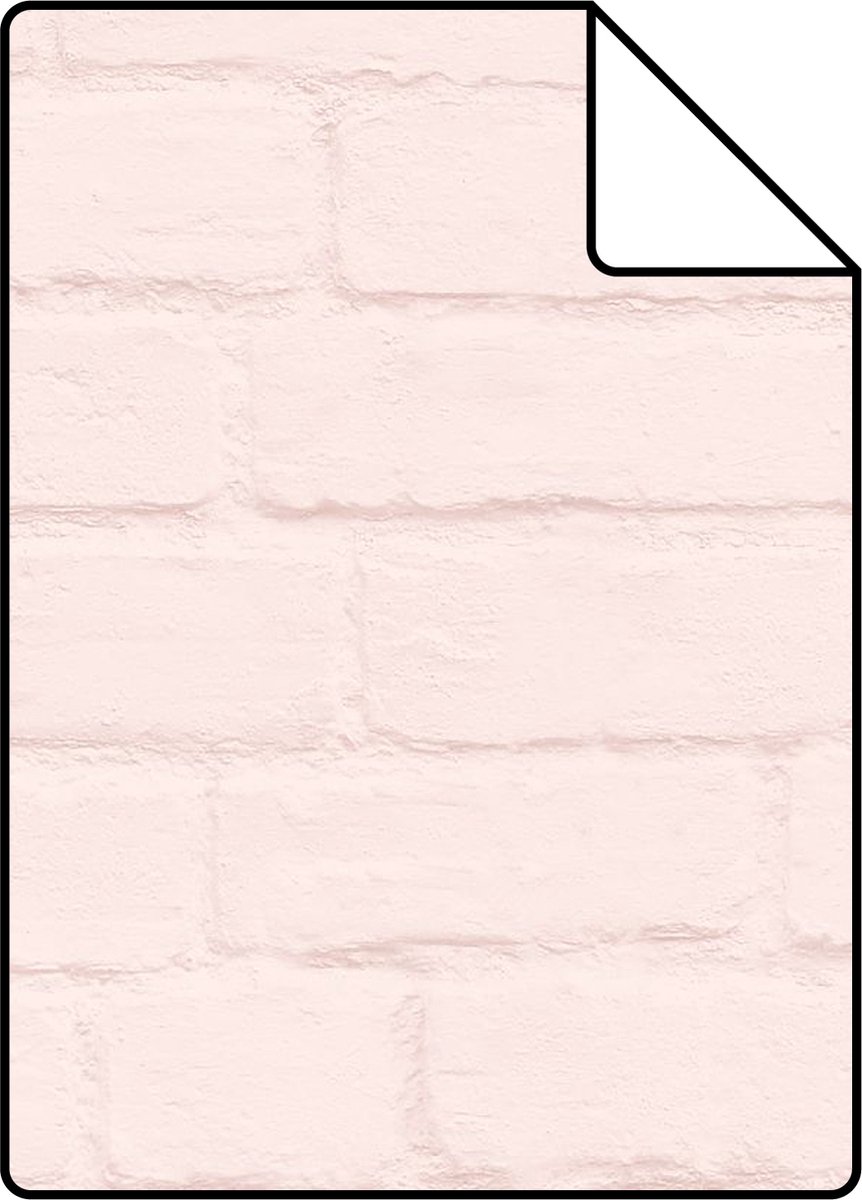 Proefstaal ESTAhome behang bakstenen zacht roze - 26.5 x 21 cm - 139191-S
