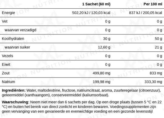 XXL Nutrition - Energy Gel Pro - met Natrium - Red Fruit - 12 x 60ml — afbeelding 2