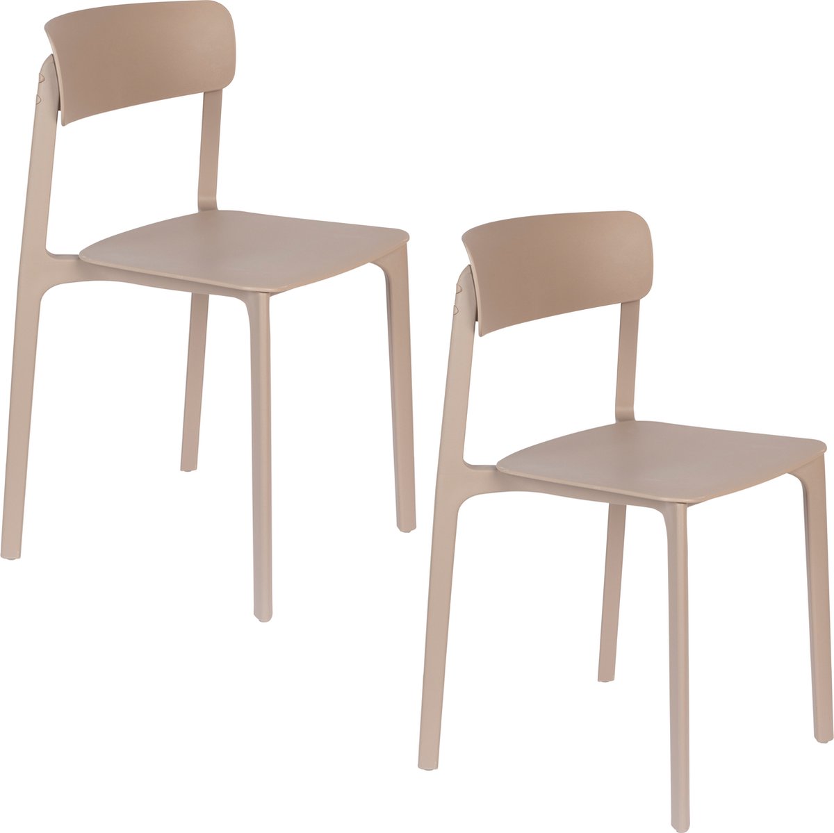 Housecraft Living Clive Tuinstoel/ Eetkamerstoelen Lichtbruin - Set van 4