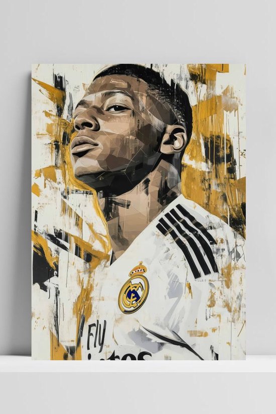 Kylian Mbappé Poster | 3mm DIBOND | Premium Kwaliteit | 50x70cm | Voetbal Poster | Voetballer | Sport | Atleet | Spits | Superster | Metalen Wanddecoratie | Muurdecoratie | Luxe | Decoratie | Metalen Wandbord | DBS4602 | Industrieel Premium