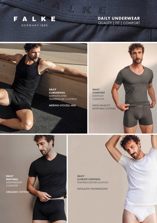 FALKE Lot de 2 Boxer pour hommes Daily Comfort 68100-3278 gris foncé -heather-XL