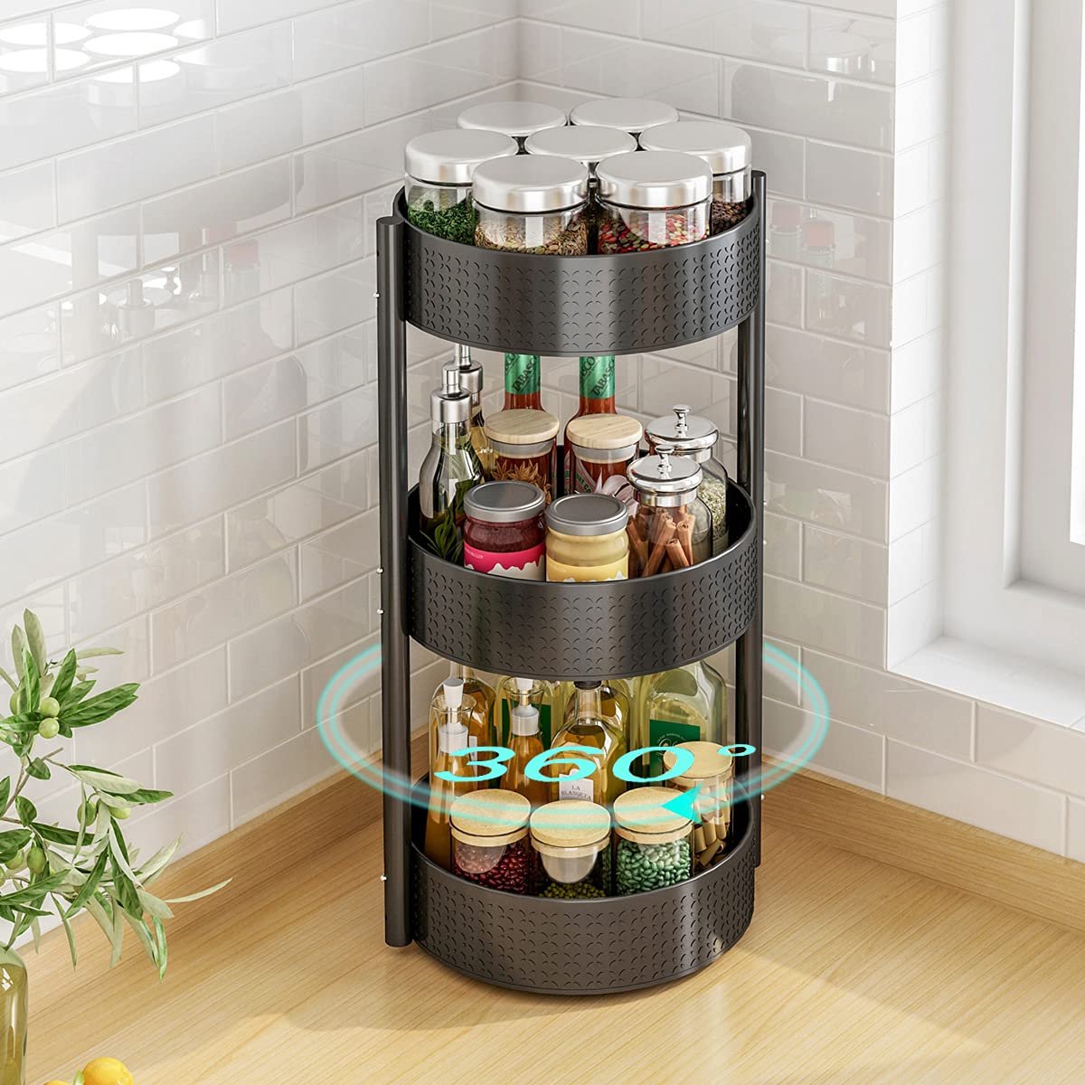 La'Moussawi ® Praktische Draaiende Keukenorganizer voor Kruiden en Sauzen