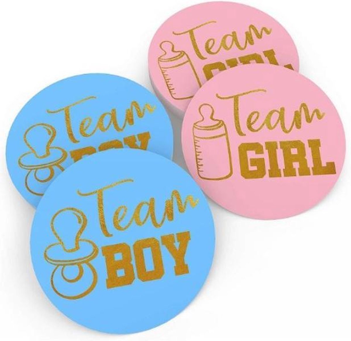 Scoby - Geboortestickers - Sluitzegels - Baby Shower - Gender Reveal Stickers - Ø 3 cm - Blauw/Roze