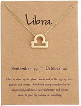 Collier Bixorp Etoiles Balance - Collier Doré sur Carte Cadeau - Pendentif Constellation / Zodiac