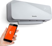 Slimme Elektrische Verwarming Kachel Wand - Opaal Wit - met WIFI en Smart APP - Hangend met Thermostaat - Ventilator Functie - Wandbevestiging - tot 30m2 - 2000W - met TUYA app