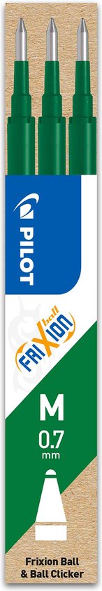 Recharges Pilot - Frixion Ball et Frixion Click - vert - 3 pièces
