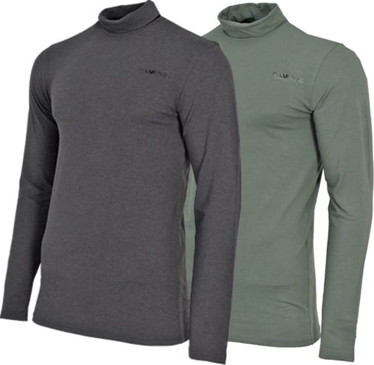 2-Pack Campri Skipully Wintersportpully Heren Charcoal-marl/Jungle 597 Groen
