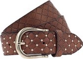 b.belt Ceinture Lina Gold Leder-Nietengürtel W95 Cognac Brun