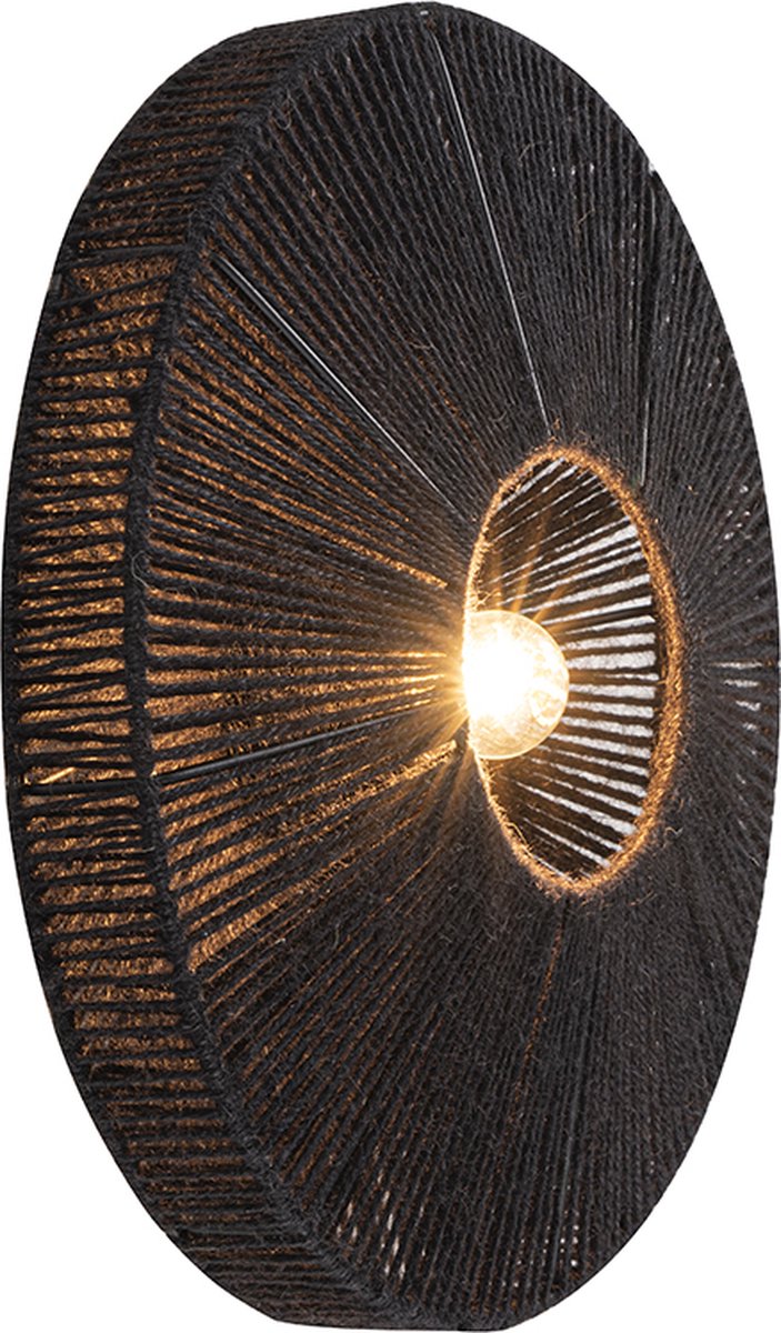 Olucia - SANNY - Wandlamp - Zwart - Vorm: Rond