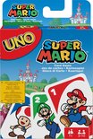 Doos UNO Super Mario met Mario, Luigi, Toad en Peach. Bevat speciale Mario-regel.