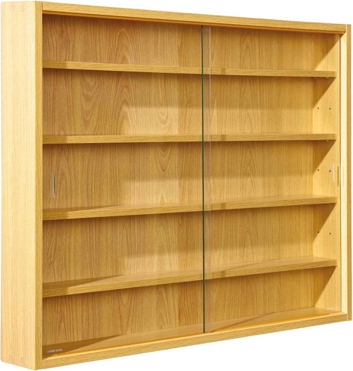 DD® Vitrinekast Hangend - Glazen Vitrinekast - Wandvitrine - 80x60x10cm - Bruin