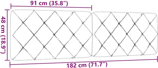 vidaXL - Coussin tête de lit - 180 - cm - tissu - gris foncé