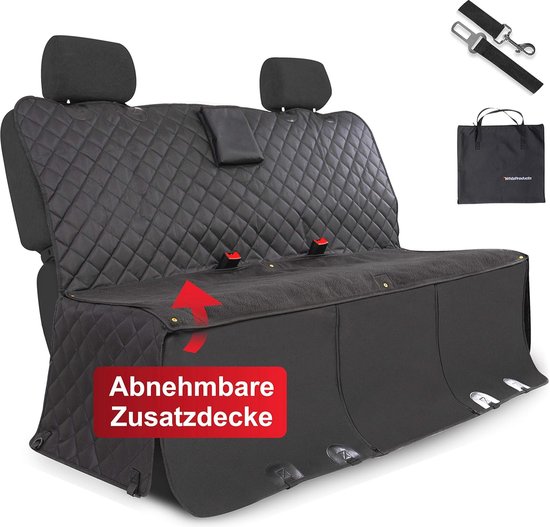 Smartpeas Hondenzitje Voor De Achterbank 60X53X35 Cm Robuuste Glasvezel Bevestiging Gewatteerde Binnenkant Rugleuning Beschermer Uitklapbare Beker