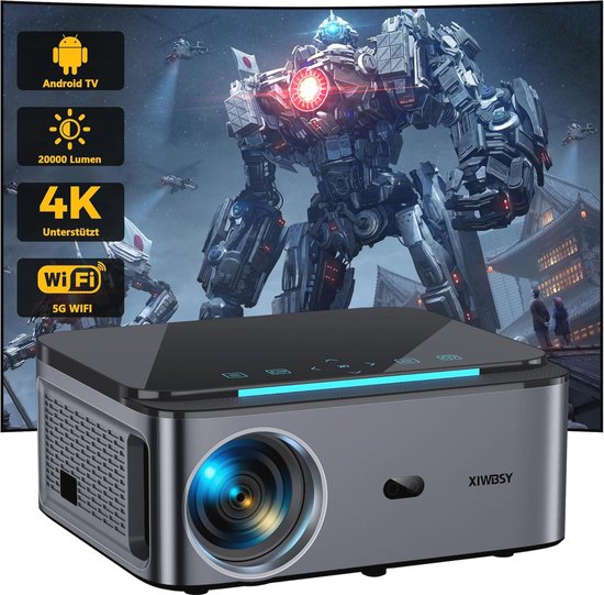 Beamer Wifi Bluetooth 8000 lumen ondersteunt 4K Full HD 1080P native 340 ANSI thuisbioscoop voor iOS, Android, PPT, PS4,5 Oba -PR708 klasse A