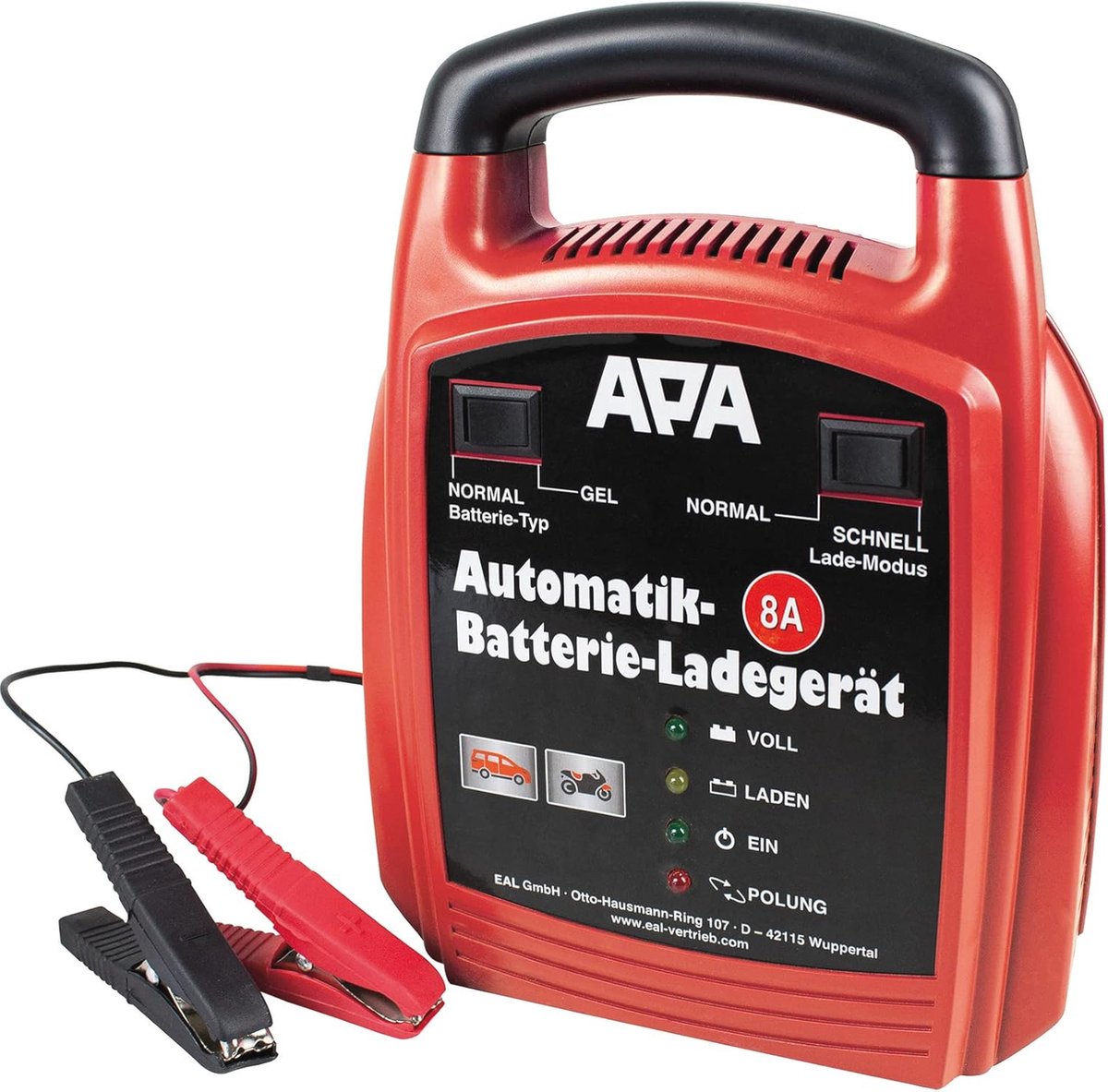 Automatische batterijlader 12 V, 8 A - Ondersteuning voor AGM, gel, nat en onderhoudsvrije accu's