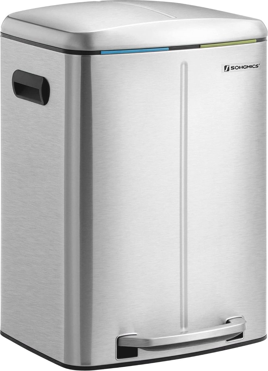 Goedkoopste Dubbele Vuilnisbak 2x20L - Metalen Stapbak met Duurzame Compartimenten en Luchtdicht Deksel