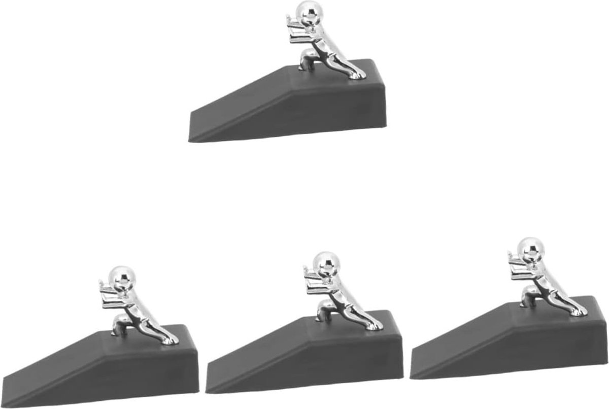 4 Stuks Decoratieve Deurstopper voor Kinderen - Antislip Rubber Wig & Muurbeschermer