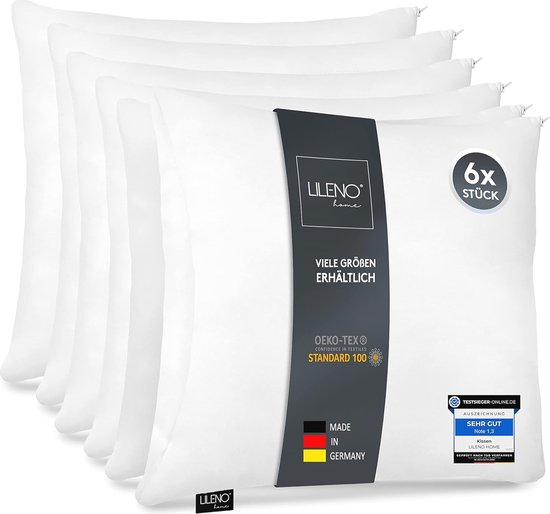 LILENO HOME Microvezel kussen, 50 x 50 cm, 1-delige set, wasbaar tot 95
