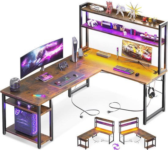 BEXEVUE In Hoogte Verstelbaar Bureau Stekkerdoos LED - 120x60 cm Sta-tafelbureau