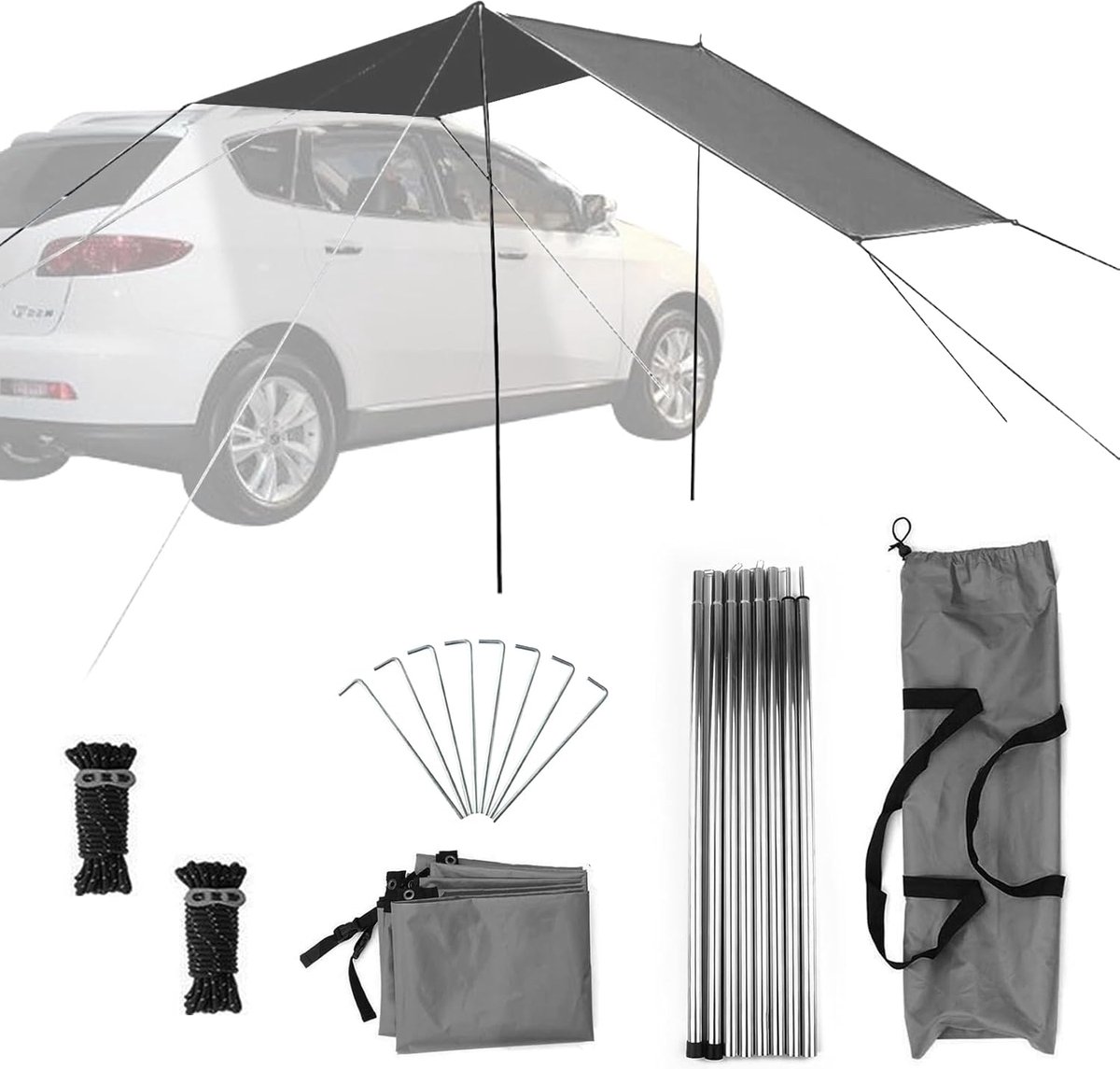 Veelzijdige Auto Zonnescherm Tent voor Kamperen en Outdoor Avonturen