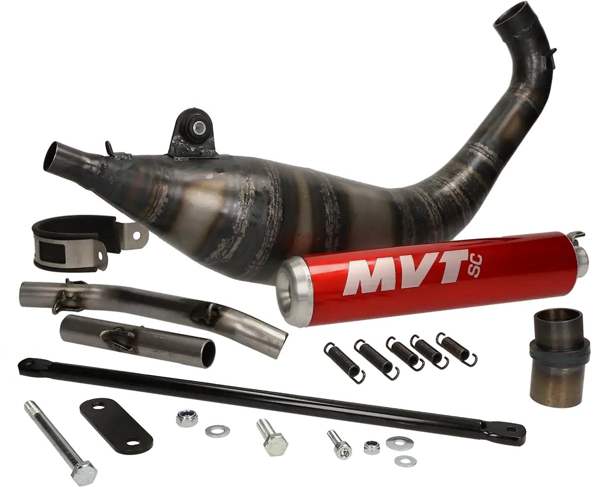 Uitlaat MVT SC EC07 80/90cc Minarelli AM6 onderlangs