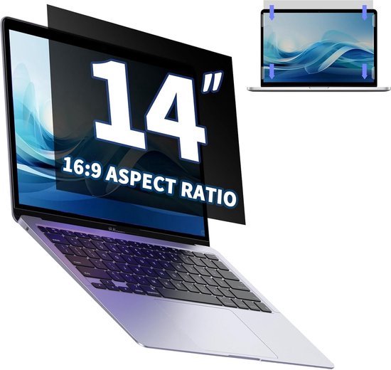 14 Inch Laptop Privacyscherm voor 16:9 Computermonitor, Verwijderbare Anti- Beschermer Blauwlichtfilterschild, Privacyschild voor, Thinkpad