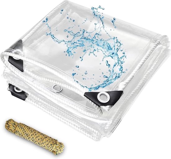 Transparant Waterdicht Dekzeil-Met Oogje Ritssluitingen,0 Transparant Waterdicht Dekzeil-Met Oogje Ritssluitingen,0