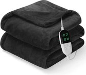 Cosi Home Luxe Elektrische Warmtedeken - Lekker Groot van Fleece & Sherpa Wol - 10 Temperatuurstanden, 10-Uurs Timer en Oververhittingsbeveiliging - Digitale Afstandsbediening en Wasbaar Donker Blauw