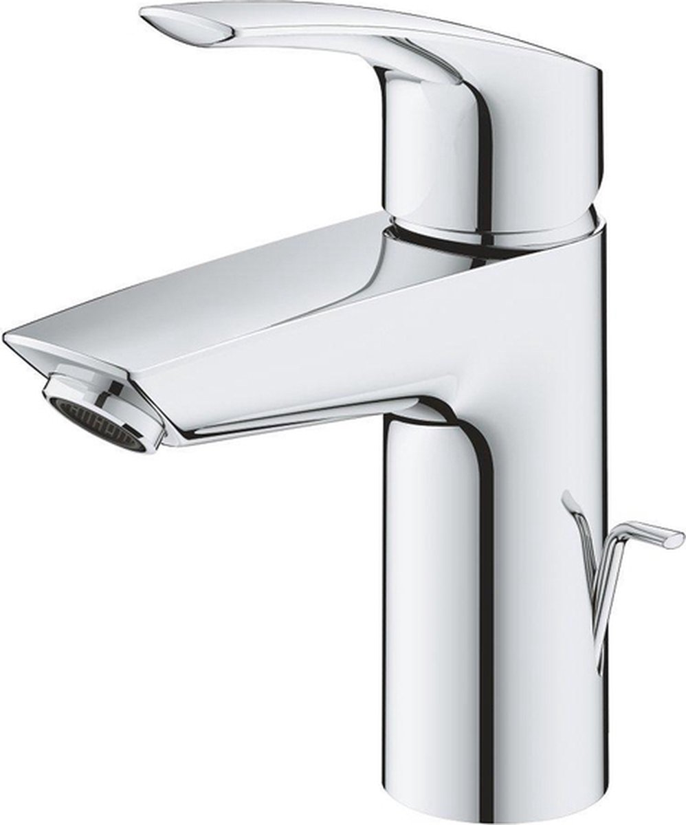 GROHE Eurosmart waterbesparende wastafelkraan s-size met trekwaste chroom