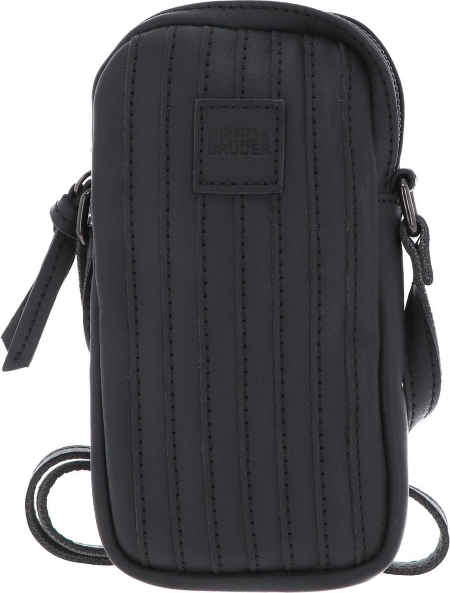 FREDsBRUDER Leren Telefoontasje Schoudertas Vertical Cellphone Bag Dark Grey Grijs