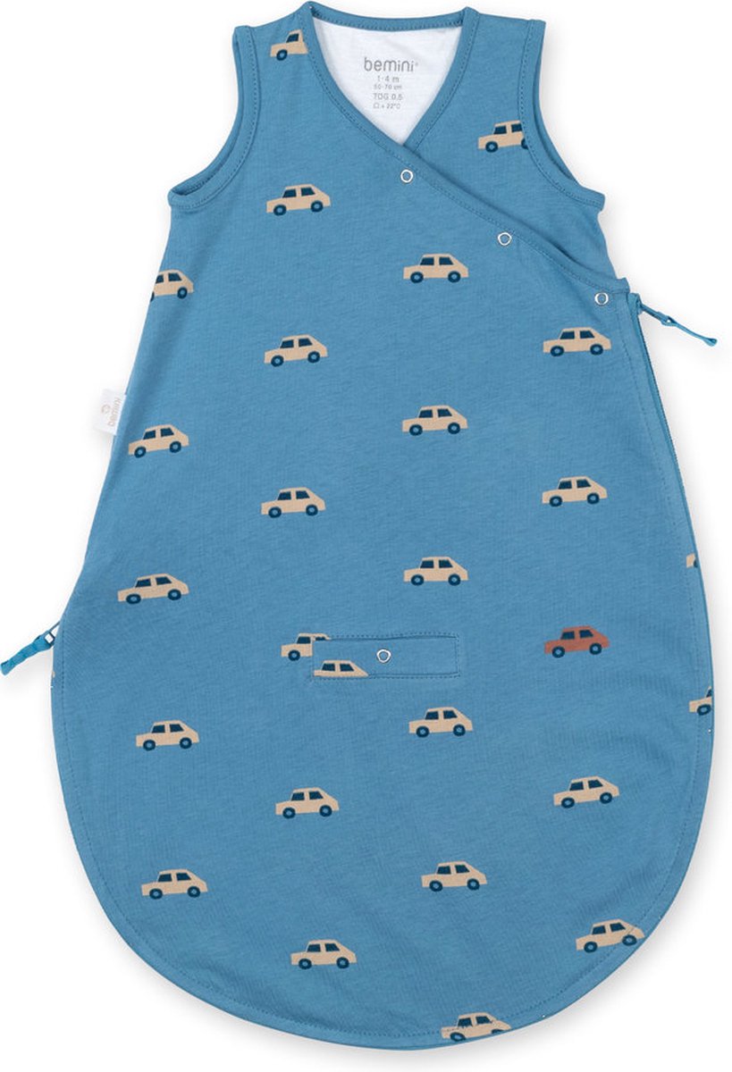 BEMINI Babyslaapzak - MAGIC BAG 1-4m - TOG 0.5 - Zomerjersey - Mario turquoise
