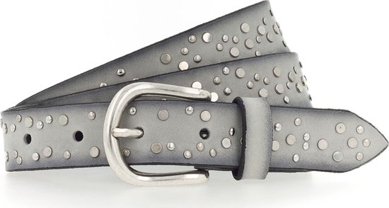 Vanzetti Cuir Ceinture 25mm Rivet Belt W95 Light Grey Gris clair