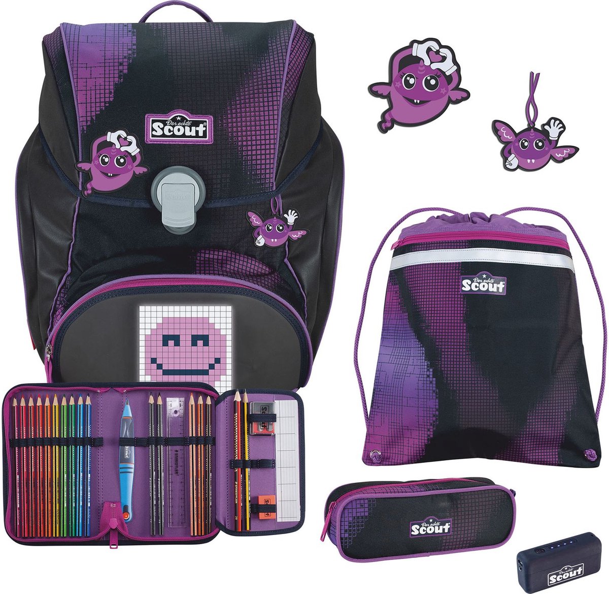 Scout Alpha Exklusiv Movie Star - Schoolrugzak Set 5tlg. (Pink Pixel)